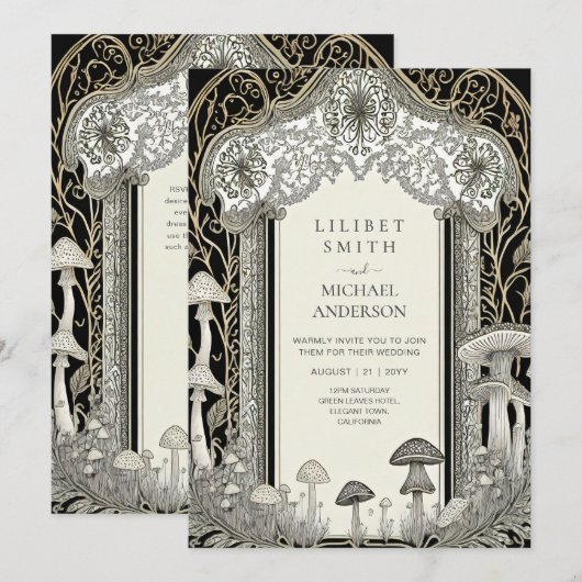 Sprookjesachtige bruiloft Fairycore Paddenstoelen  Kaart (Voorkant / Achterkant)