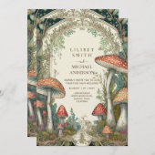 Sprookjesachtige bruiloft Fairycore Paddenstoelen  Kaart (Voorkant / Achterkant)