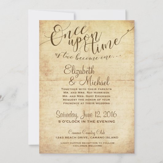 Sprookjesachtige bruiloft uitnodiging eens (Voorkant)