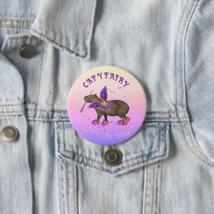 Sprookjesachtige Capybara Magie Ronde Button 7,6 Cm