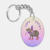 Sprookjesachtige Capybara Magie Sleutelhanger (Voorkant Links)