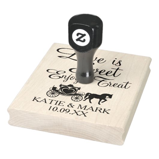 Sprookjesachtige Carriage Liefde is zoet Rubberstempel (Stempel)
