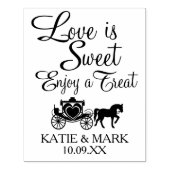 Sprookjesachtige Carriage Liefde is zoet Rubberstempel (Afrduk)