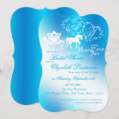 Sprookjesachtige Carriage Vrijgezellenfeest Peacoc Kaart (Voorkant / Achterkant)