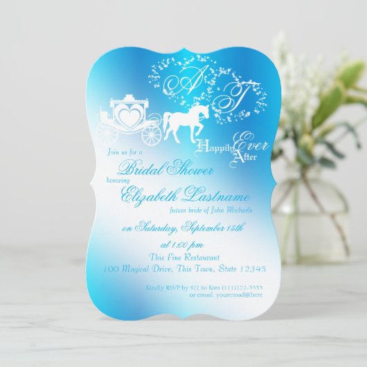 Sprookjesachtige Carriage Vrijgezellenfeest Peacoc Kaart (Staand voorkant)