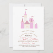 Sprookjesachtige Castel Prinses Eerste Verjaardags Kaart (Voorkant)