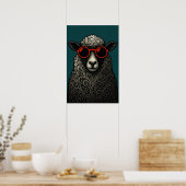 Sprookjesachtige Cool Krullige Schaap Poster (Keuken)