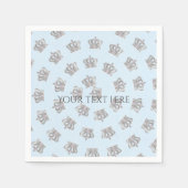 Sprookjesachtige  Crown Blue Party servetten (Voorkant)