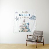 Sprookjesachtige Dragon Blue Knight Baby shower Ac Wandkleed (In Situ (horizontaal))