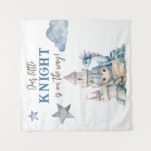 Sprookjesachtige Dragon Blue Knight Baby shower Ac Wandkleed (Voorkant)