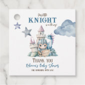 Sprookjesachtige Dromerige Draak Blauw Ridder Baby Bedankjes Labels (Voorkant)
