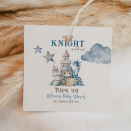 Sprookjesachtige Dromerige Draak Blauw Ridder Baby Bedankjes Labels
