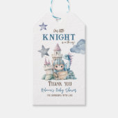 Sprookjesachtige Dromerige Draak Blauw Ridder Baby Cadeaulabel (Voorkant)