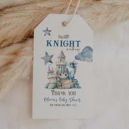 Sprookjesachtige Dromerige Draak Blauw Ridder Baby Cadeaulabel