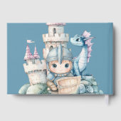 Sprookjesachtige Dromerige Draak Blauw Ridder Baby Gastenboek (Achterkant)