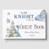 Sprookjesachtige Dromerige Draak Blauw Ridder Baby Gastenboek (Voorkant)