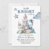 Sprookjesachtige Dromerige Draak Blauw Ridder Baby Kaart (Voorkant)