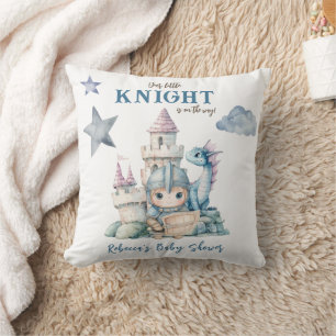 Sprookjesachtige Dromerige Draak Blauw Ridder Baby Kussen
