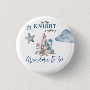 Sprookjesachtige Dromerige Draak Blauw Ridder Baby Ronde Button 3,2 Cm