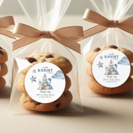 Sprookjesachtige Dromerige Draak Blauw Ridder Baby Ronde Sticker