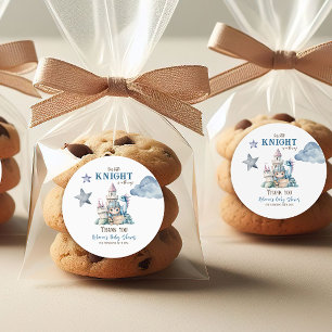 Sprookjesachtige Dromerige Draak Blauw Ridder Baby Ronde Sticker