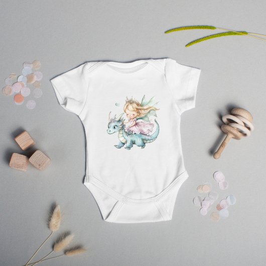 Sprookjesachtige Droom Draak Roze Prinses Baby Sho Romper