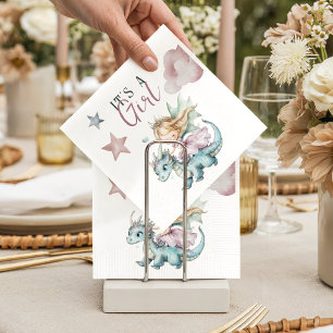 Sprookjesachtige Droom Draak Roze Prinses Baby Sho Servet