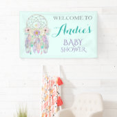 Sprookjesachtige Droomvanger Boho Veren Pastels Spandoek (Insitu)