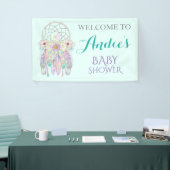 Sprookjesachtige Droomvanger Boho Veren Pastels Spandoek (Beurs)