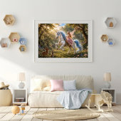 Sprookjesachtige eenhoornrit van de fee perfect poster