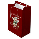 Sprookjesachtige Eerste Kerstmis Medium Cadeauzakje (Voorkant Gekanteld)