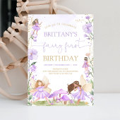 Sprookjesachtige eerste verjaardag Paarse magische Kaart