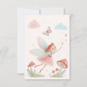 Sprookjesachtige eerste verjaardag Roze grillige C Kaart (Achterkant)