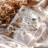 Sprookjesachtige eerste verjaardag Woodland Floral Acryl Uitnodigingen