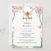 Sprookjesachtige Eerste Waterverf Bloemige Meisjes Kaart (Voorkant)