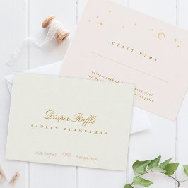 Sprookjesachtige elegante baby showers luierverlot notitiekaartje