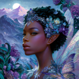 Sprookjesachtige Elf Zwarte Fantasie Kunst Afro-Am Poster