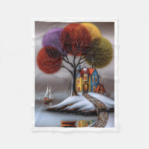 Sprookjesachtige Fantasie Cottage Dekbed Fleece Deken