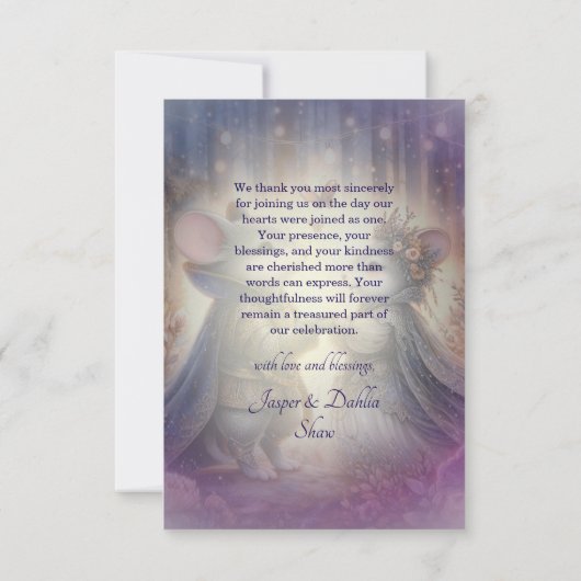 Sprookjesachtige fantasie grillige renaissance bru bedankkaart (Achterkant)