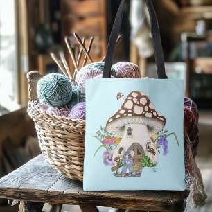 Sprookjesachtige Fantasie Muis Paddenstoelhuis Blo Tote Bag