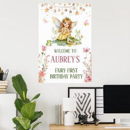 Sprookjesachtige Fee Eerste Verjaardag Poster