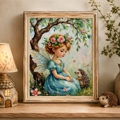 Sprookjesachtige Fee Egelnursery Muur Kunst Poster