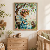 Sprookjesachtige Fee Egelnursery Muur Kunst Poster