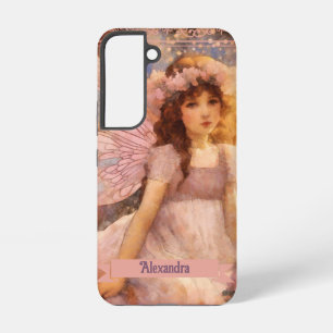 Sprookjesachtige Fee in Droomroze Bloementuin Samsung Galaxy Hoesje