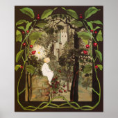 Sprookjesachtige fee in feeënbos met kasteel poster (Voorkant)