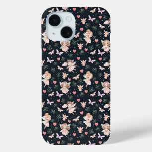 Sprookjesachtige Fee Met Bloemen Naadloos Patroon iPhone 15 Case