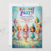 Sprookjesachtige Fee Tuin Verjaardagsfeest Uitnodi Kaart (Voorkant)