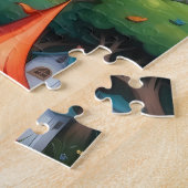 Sprookjesachtige Feeën Huizen Dorp Legpuzzel (Zijkant)
