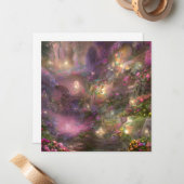 Sprookjesachtige Feeënland Achtergrond Notitiekaartje (Voorkant / Achterkant in situ)