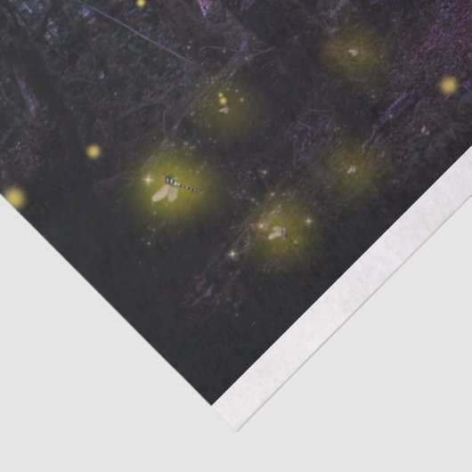 Sprookjesachtige Firefly Forest Fantasy Decoupage Tissuepapier (Detail)